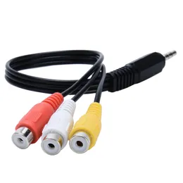 3.5mm Audio Cables Male Jack to 3 RCA Female Plug Adapter Audio Converter Video AV Cable Cord Wire