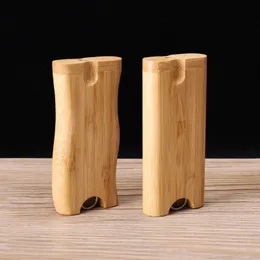 Custodia in legno di bambù naturale per fumatori Portasigarette portatile per tabacco alle erbe secche Dugout One Hitter Catcher Taster Pipa per pipistrelli Scatola di legno di alta qualità DHL gratuito