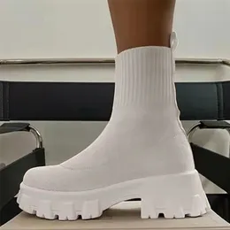 Botlar Kadınlar Sonbahar Kış Slip Üzerinde Knocks Ayakkabı Platformu Heels Botas De Mujer Kadın Botinler 220829