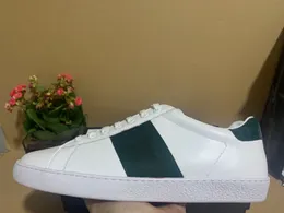 TOP Bästa kvalitet randiga designerskor ACE broderade herr äkta läder Designer sneakers Kvinna man Casual ace skor