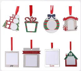 Zinklegierung Wärmefarbstoff Sublimation Weihnacht Ornamente hängen Anhänger Dekoration Weihnachten Party Geschenk DIY Crafts