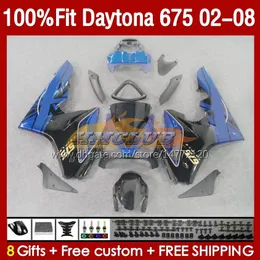 Injection Fairings For Daytona-675 02-08 Daytona 675 R 675R 02 03 04 05 06 07 08 Bodywork 148No.52 Daytona675 2002 2003 2004 2005 2006 2007 2008 OEM Body Kit blue black blk