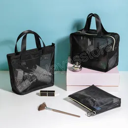 Мода прозрачная косметическая сумка Черная стирка Косметика хранилище Организатор Пурсовый мешок для путешествий женские сумки для макияжа мешок