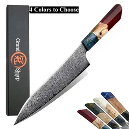 Grandsharp 8 6 Inch Chef's Knife 67 Layers vg10 Japanese Damascus Kitchen Knife Kitchen Stainless Steel Tool Gyuto Knives Gift280y