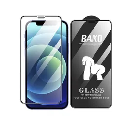 Displayschutzfolie aus gehärtetem Glas für iPhone 14 Plus 13 12 11 Pro Max, vollständige Abdeckung, einfache Installation, 7 8 Plus XR, ohne Einzelhandelsverpackung, schwarzer Rand