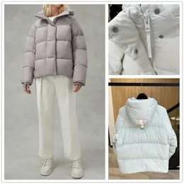 Womens Winter outdoor leisure sports down jacket white duck windproof parker leather collar cap warm stylish designer classic adventure coat bread jackets