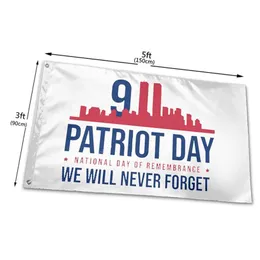 911 Day Day Never Forge Flags 3 'x 5'ft 100d Polyester Vivid Color Высокое качество с двумя латунными Grommets260V