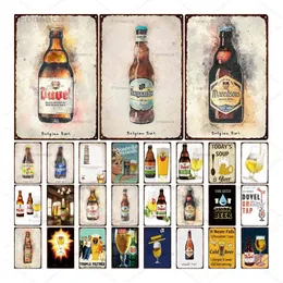 Metallgemälde Belgische Biere Zinnschilder Metallplatte Pub Dekoration Vintage Wandkunst Bier Wein Eisen Malerei Home Decor Metallschild 20x30 cm T220829