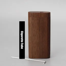 Sigara içmek Doğal ahşap kasa taşınabilir kuru bitki tütün sigara tutucu sığınak bir vurucu yakalayıcı çeşme yarasa boru depolama kutusu yüksek kalite dhl ücretsiz