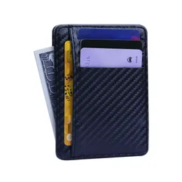 3pcs Card Holders Women PU Carbon Fiber Grain Multifunctional Short Wallet Mix Color