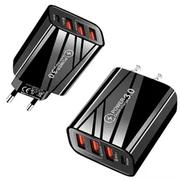 Caricabatterie domestici Plug di ricarica rapida Quick Charge QC 3.0 3USB Adattatore da viaggio USB Wall Charger