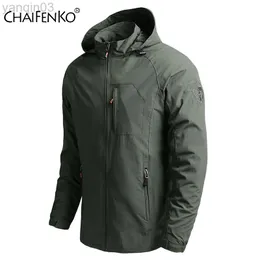 Herrjackor Mannen Outdoor Wandelen Jassen Waterdicht Hooded Windbreaker 2022 Herfst Nieuwe Casual Tactiek Militaire 5XL L220830