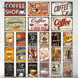 Metall Malerei Retro Cafés Küchen Dekorative Panels Platte Zeichen Metall Poster Vintage Zinn Zeichen Cafés Bars Wand Plaques Dekor T220829