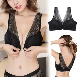 Bras Plus Size Bra Push Up Bralette Front Closure for Women Sexy Lace Siere Wireless v Back Silsless Soutien Gorge 220830