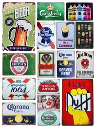 Pittura su metallo Vintage Birra Whisky Targhe in metallo Targa Bar Poster Decorazione della parete di casa Man Cave Pub Tavern Piatti decorativi T220829