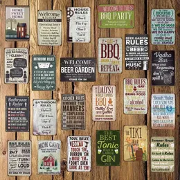 Metal Painting BBQ Kitchen House TOOL RULE Metal Signs Custom wholesale Iron painting Bar PUB Decor DD-1688 T220829