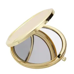 Newsublimasyon Makyaj Aynaları Demir 2 Yüz Diy Boş Kaplama 4 Renk Alüminyum Sayfa Hediye Kozmetik Kompakt Ayna Taşınabilir Dekor DH88