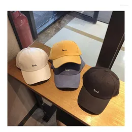 Ball Caps Baseball Cap 100% Baumwolle Sommer Mode Straße Trendy Brief Für Frauen Sonnenschirm Dekoration Casual