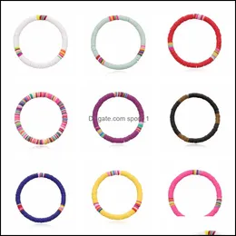 Jelly Glow 12Pcs Soft Clay Surfer African Beads Choker Colorf Jelly Bracelet Elastic Handmade Boho Lightweight For Wome Dhseller2010 Dhg32
