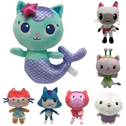 Pluszowe lalki Gabby Dollhouse Plush Toys Kawaii Mercat Słodkie nadziewane zwierzęta Syrenka Cat Doll House Plushie Dolls Dzieci urodzinowe prezenty świąteczne 220830