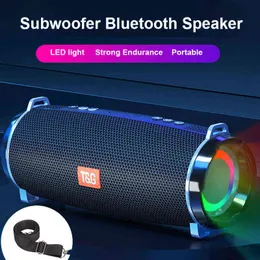 مكبرات صوت محمولة مكبر صوت Bluetooth قوي Bluetooth Sound Bar Stereo Outdoor Hifi مع LED LID TF Card Aux FM للهاتف الذكي T220831