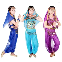 Сценический носить костюмы танца живота дети восточные девушки, танцы, индийская, набор одежды для живота, ребенок 6 цветов