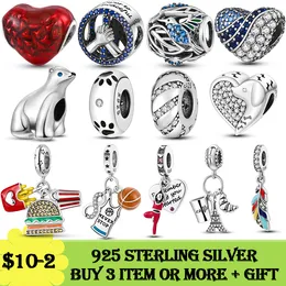 925 Silver Charm bead fit Pandora Charms Bracelet Heart Clothes Basketball Infinite Infinity Peace charmes ciondoli DIY Fine Beads Jewelry