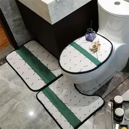 Luxurious designer Bathroom 3 Piece Set Bath Mat and Toilet Rug Water Absorbing Antiskid Entrance Floor Mats266J8886486