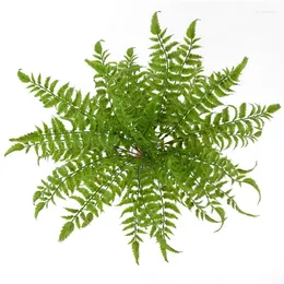 Decorative Flowers Artificial Green 17 Bunch Fern Leaves Persian Grass Fake Plants Wall Hanging Plastic Leaf Bonsai Home Wedding