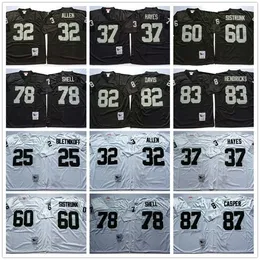 Jersey Vintage Oakland #32 Marcus Allen Raider 25 Biletnikoff 37 Lester Hayes 60 Sistrunk 78 Shell 82 Al Davis 83 Hendricks 87 Casper Men Jerseys