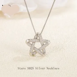 925 Silver Pendant Necklace Pentagram Sweater Sweater Clavicle Chain Designer Jewelry