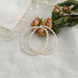 Braccialetti elastici di perla elastica perle a perla d'acqua dolce vera naturale di bracciale per perle di perle d'argento per perle d'argento per donne San Valentino Gioielli Gioielli 220831 220831