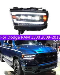 LED-strålkastare för Dodge Ram 1500 2009-20 18 Strålkastare RAM 2500 DRL Turn Signal Fog Lights High Beam Strålkastare