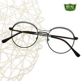 Solglasögon ramar est metall glasögon rund optisk ram för man kvinnor myopia glasögon porslin