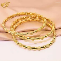 Bangle XUHUANG African Round Bead Gold Color Bangles Bridal Wedding Jewelry Gifts Luxury Bracelet Designer Bracelets