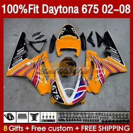 Daytona 675 R CC 675R 02 03 04 05 05 06 07 08 KIT 148NO.126 675CC 2002-2008 Daytona675 2002 2003 2004 2005 2005 2007 2008 OEM Fairing Orange Stock 2002-2008 Kit 148No.126 675cc