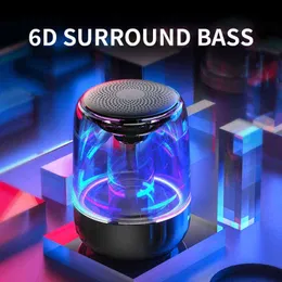 Tragbare Lautsprecher Mini Bluetooth Lautsprecher Kristall Audio Glas Drahtlose Bluetooth Audio Bunte Licht Cool Subwoofer T220831