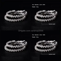 Hoop Huggie Earrings Hoop for Women Fashion Jewelry Diamond Earring Wedding Round Round Drop 925 Sterling Sier Big 24 Delivery 2021 DHPMP