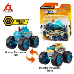 Action Toy Figures Transracers 1pcs 2in1 Transforming Monster Truck Vehicles Flip Pocket Car Birthday Gifts Indoor Outdoor Kid Boy Girl Toy 220830