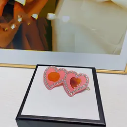 2022 New Two Loves Hair Card Side Clip Star with Peach Heart with Diamonds Pinsアクリル素材シニアセンスJP897
