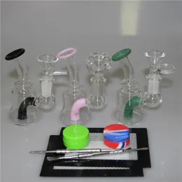 Heady Glass Bongs Recycler Bong Hookahs Water Pipes Oil Dab Rigs Bowl Quartz Banger와 14mm 조인트