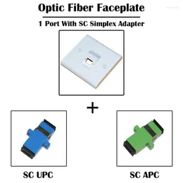 Fiber Optic Equipment 10 Pieces 1 Port Sc Simplex Faceplatta med UPC/APC Adapter SM Single Mode Ethernet FTTTH FTTD Networking