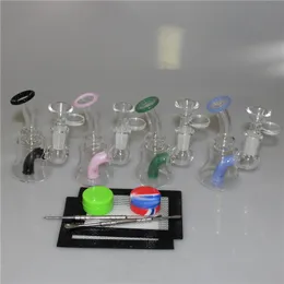 Cam bong renkli su bongs nargile downstem perc fıskiye külçeli tarak dabber heady teçhizat geri dönüştürücü duman duman su borusu 14mm