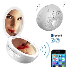 Kompaktowe lusterka makijażu z LED 3x migodowe bezprzewodowe głośnik Bluetooth Wypełnij światło przenośna urody próżność