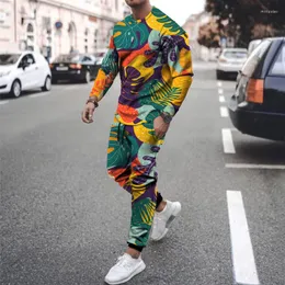 Tute da uomo 2022 Tuta autunnale Abbigliamento sportivo Stampa 3D da uomo Felpa con bella stella 2 set di moda Casual stile hip-hop da uomo