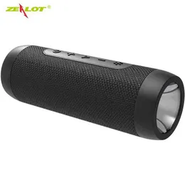 مكبرات صوت محمولة Zealot S22 Bluetooth مكبر صوت مقاوم للماء مربع صوت لاسلكي في الهواء الطلق مع LED LED Mini Power Bank Hi-Fi Stereo T220831