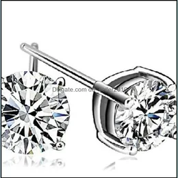 Stud Poetry of Jew Store Round Moissanite Cut Totalt 1,00CT Diamond Test Passe Sier ￶rh￤ngen Jewelry Girl Gift 1 W2 Drop Deliver Dhd0H