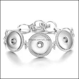 Charm Bracelets Fahion Snap Bracelet Link Bangles Charms 여성용 금속 팔찌 3 개의 18mm 스냅 버튼 보석 드롭 배달 2 DHGSE