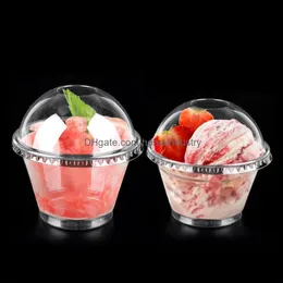 Dekoracja imprezowa jednorazowa plastikowa lody z ER Eco Friendly Pet Congee Congee Dessert Bowl Promocja 100pcs/partia SK719 Drop Gelive Dhnxs