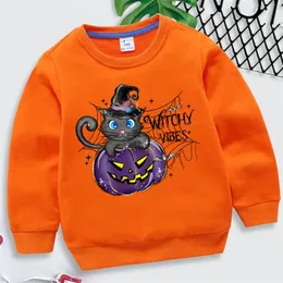 Speciella tillfällen tröjor barn kläder höst och vinter lång ärm Oneck Pullover GM Halloween Baby Boys Girls Tickoon Top 220830